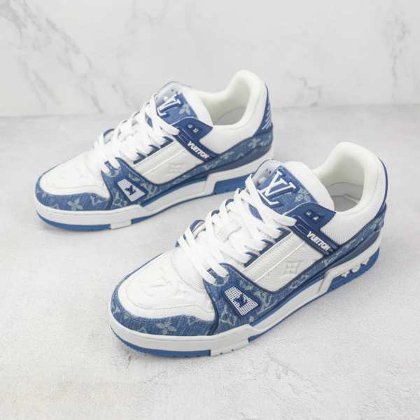 Louis Vuitton Trainer Low Monogram Denim Blue - Image 3