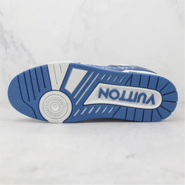 Louis Vuitton Trainer Low Monogram Denim Blue - Image 4