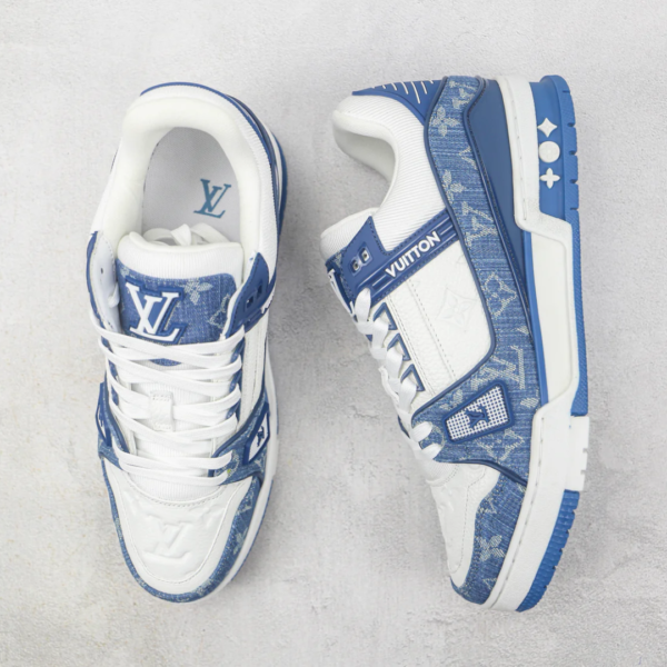 Louis Vuitton Trainer Low Monogram Denim Blue - Image 5